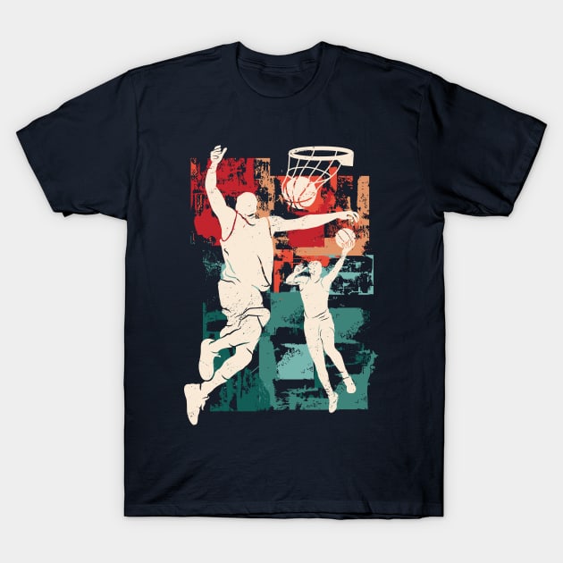 Vintage Basketball Silhouettes // Retro Hoops T-Shirt by SLAG_Creative